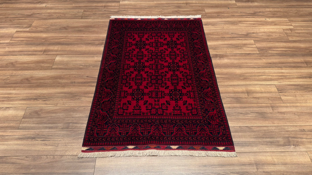 Afghan Carpet Bilcik Original Hand Woven Vegetable Dyed Wool 0.99x146 1.45 Square Meters - 3x4 ft