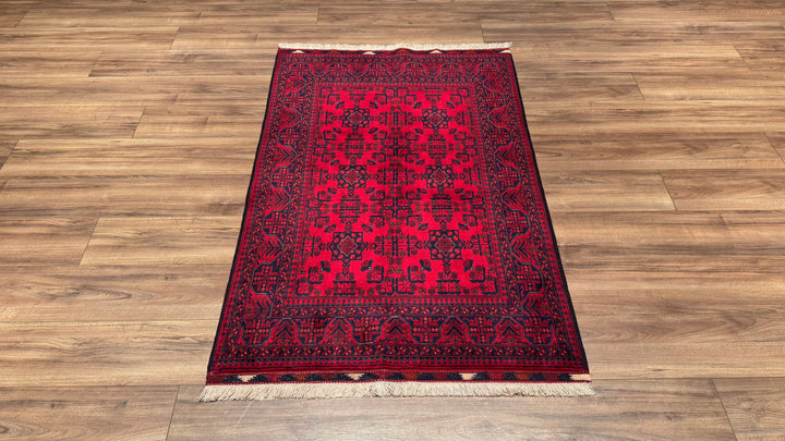 Afgan Halısı Bilcik Orjinal El Dokuması Kök Boya Yün 0.99x146 1.45 Metrekare - 3x4 ft