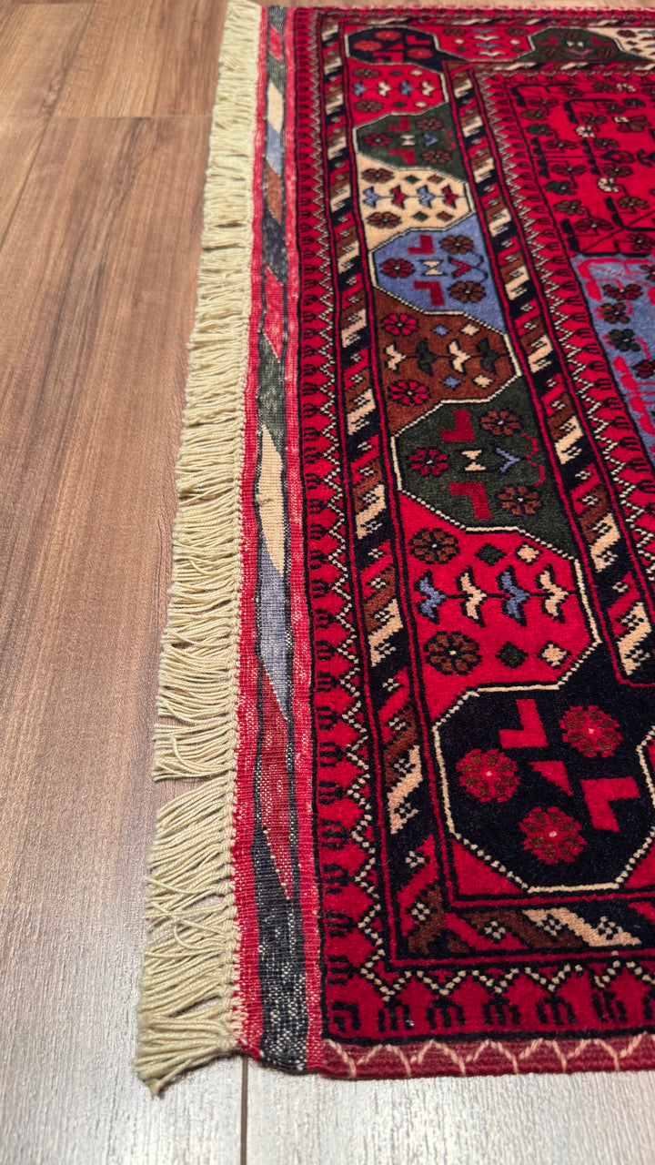 Afghan Carpet Bilcik Original Hand Woven Vegetable Dyed Wool 100x151 1.51 Square Meters - 3x5 ft