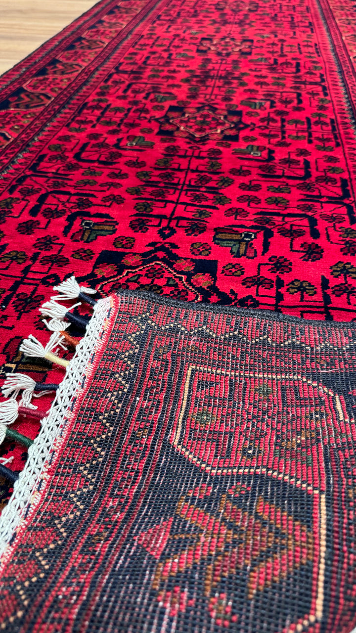 Afghan Carpet Hamyap Runner Original Hand Woven Vegetable Dyed Wool 0.79x287 2.27 Square Meters - 2x10 ft