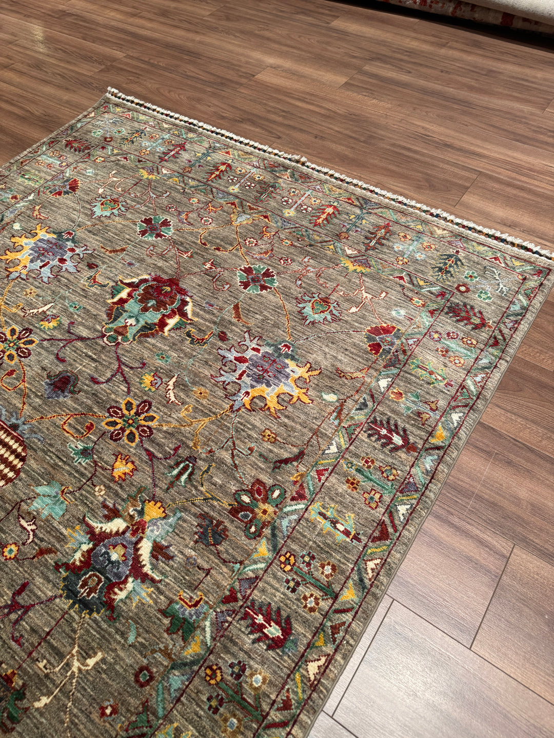 Sultani Binbirgece Orijinal El Dokuması Bej Kök Boya Yün Halı 150x205 3.08 Metrekare - 5x6 ft