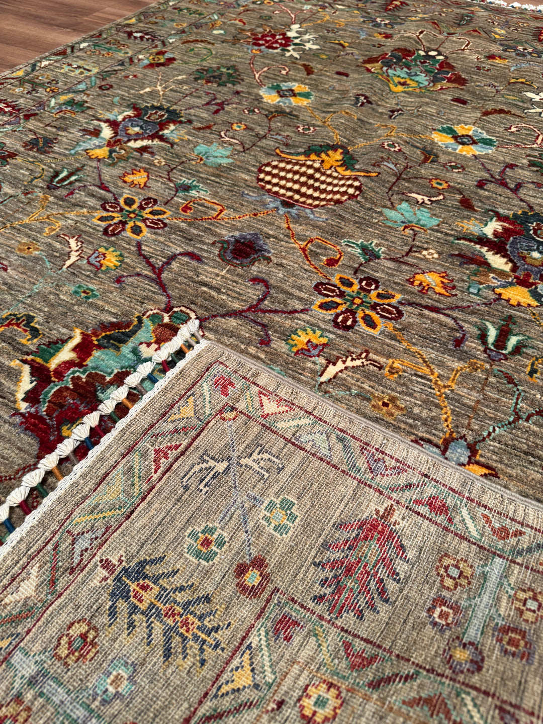 Sultani Binbirgece Orijinal El Dokuması Bej Kök Boya Yün Halı 150x205 3.08 Metrekare - 5x6 ft