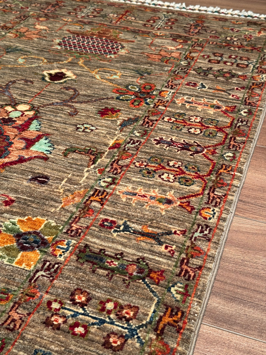 Sultani One Thousand and One Nights Runner Rug, Original Handwoven, Beige, Natural Dye Wool Carpet, 0.85x300 cm (2.55 square meters) - 3x10 ft 