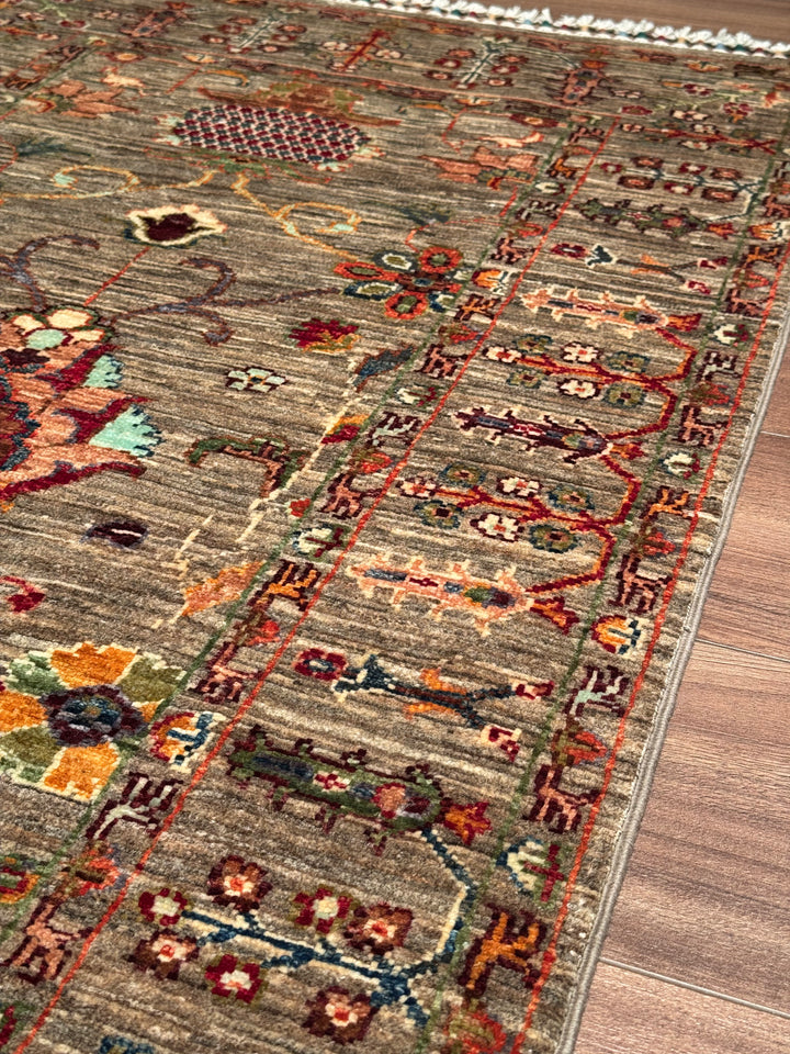 Sultani One Thousand and One Nights Runner Rug, Original Handwoven, Beige, Natural Dye Wool Carpet, 0.85x300 cm (2.55 square meters) - 3x10 ft 