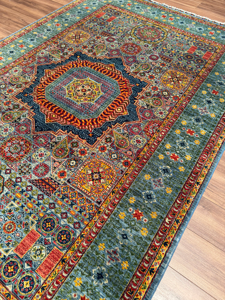 Memlük Orijinal El Dokuması Multi Kök Boya Yün Halı 195x292 5.69 Metrekare - 7x10 ft