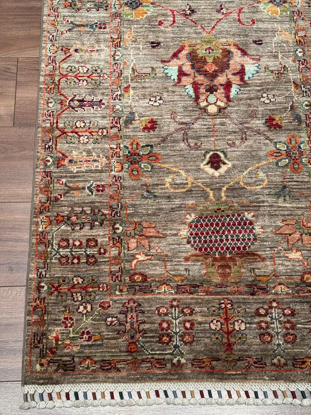 Sultani One Thousand and One Nights Runner Rug, Original Handwoven, Beige, Natural Dye Wool Carpet, 0.85x300 cm (2.55 square meters) - 3x10 ft 