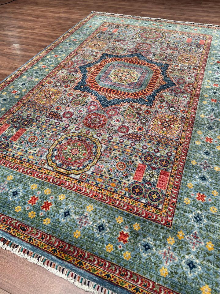 Memlük Orijinal El Dokuması Multi Kök Boya Yün Halı 195x292 5.69 Metrekare - 7x10 ft