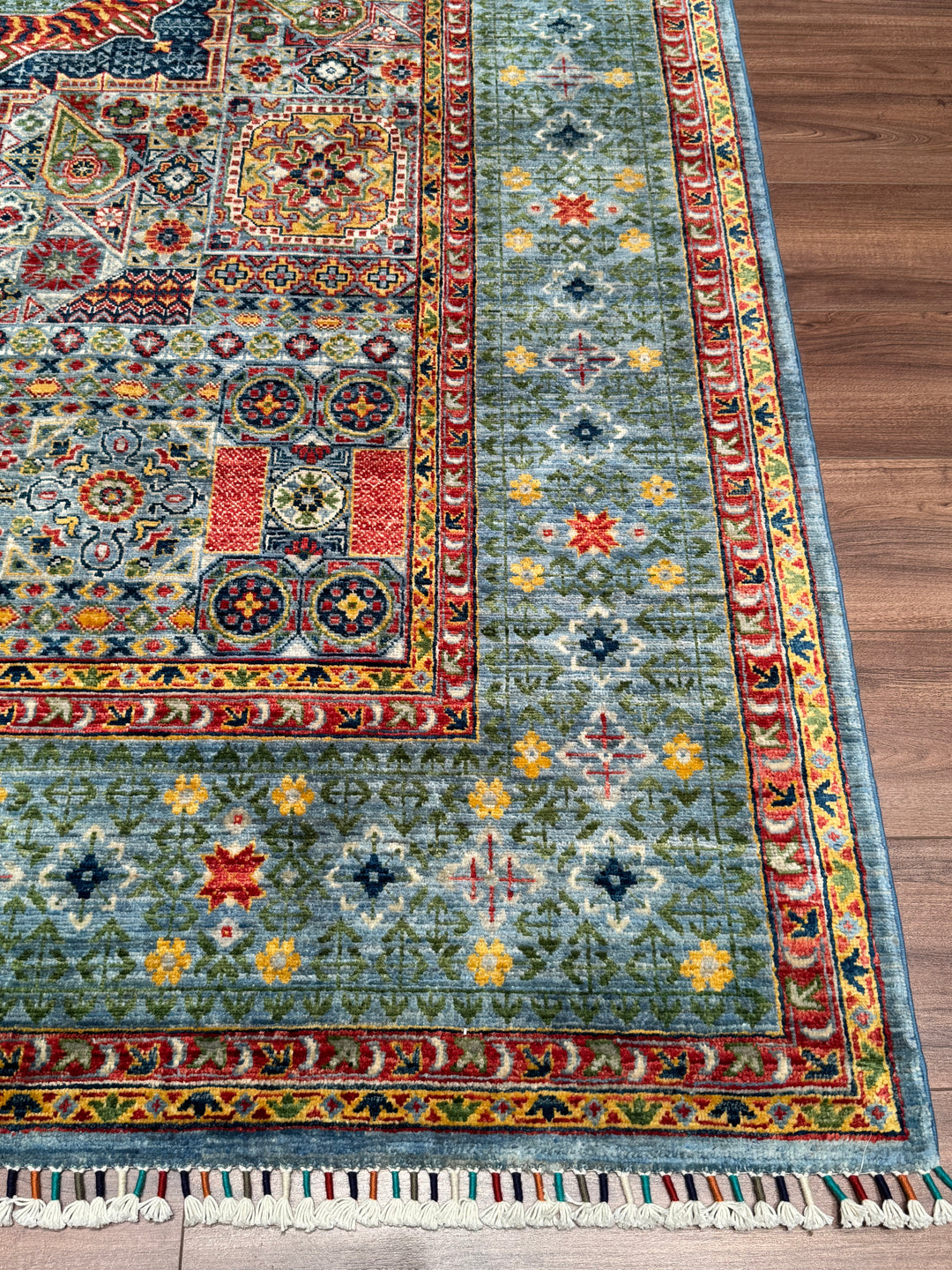 Memlük Orijinal El Dokuması Multi Kök Boya Yün Halı 195x292 5.69 Metrekare - 7x10 ft