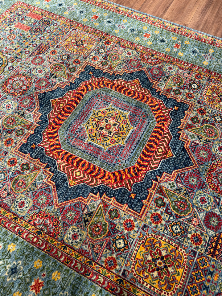 Memlük Orijinal El Dokuması Multi Kök Boya Yün Halı 195x292 5.69 Metrekare - 7x10 ft