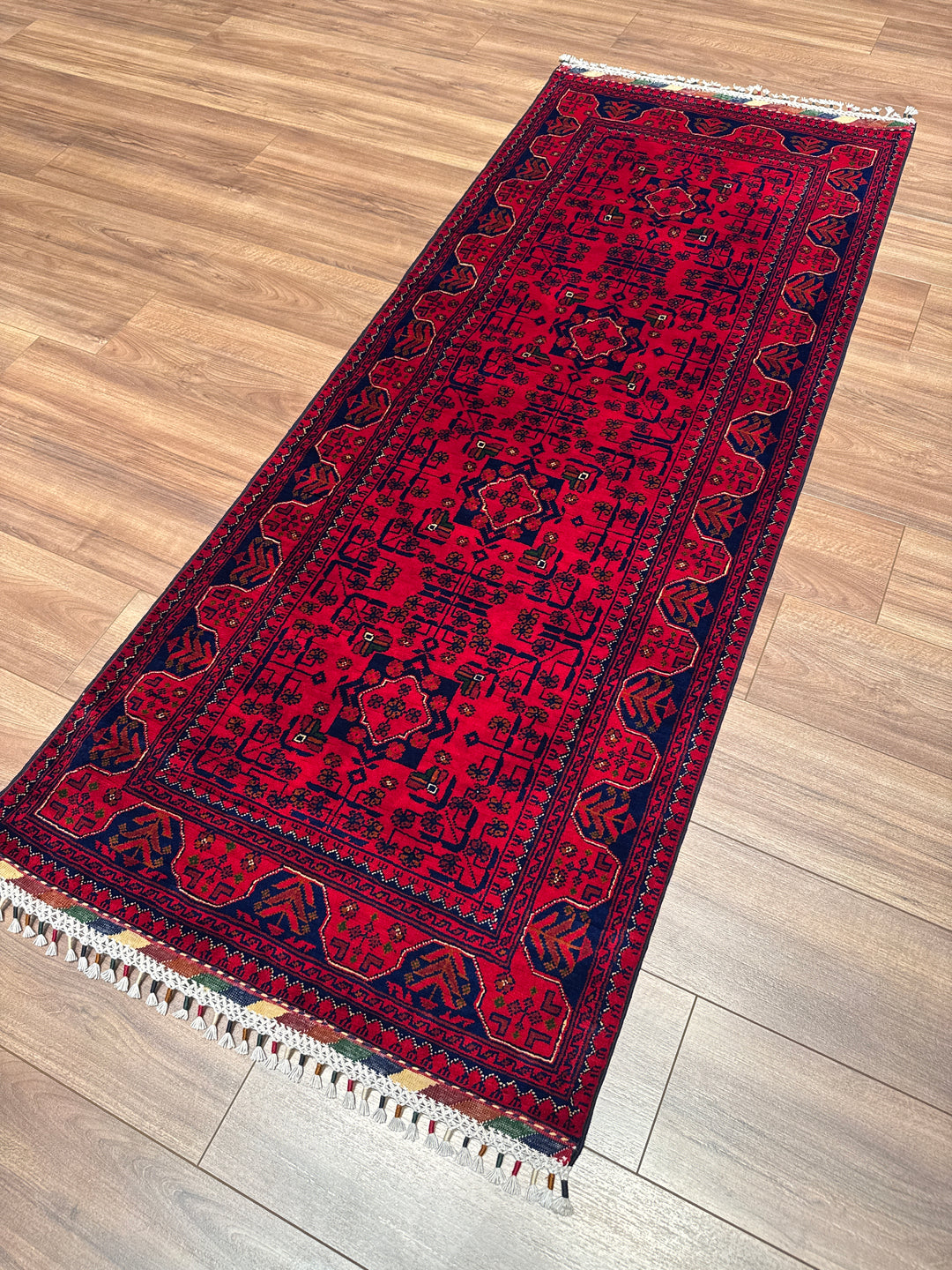 Afgan Halısı Hamyap Yolluk Orijinal El Dokuması Kök Boya Yün 0.78x200 1.56 Metrekare - 2x6 ft