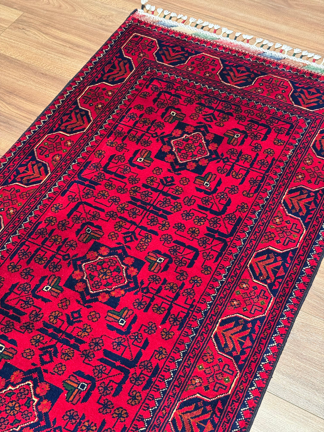 Afghan Hamyap Runner Rug, Original Handwoven, Naturally Dyed Wool, 0.81x198 cm (1.60 square meters) - 3x6 ft 