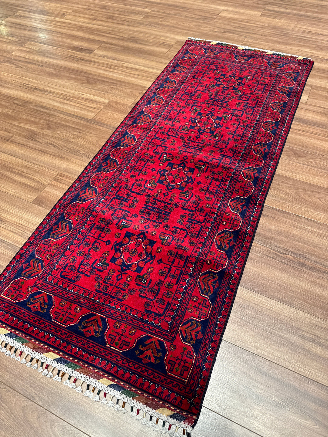 Afgan Halısı Hamyap Yolluk Orijinal El Dokuması Kök Boya Yün 0.78x200 1.56 Metrekare - 2x6 ft