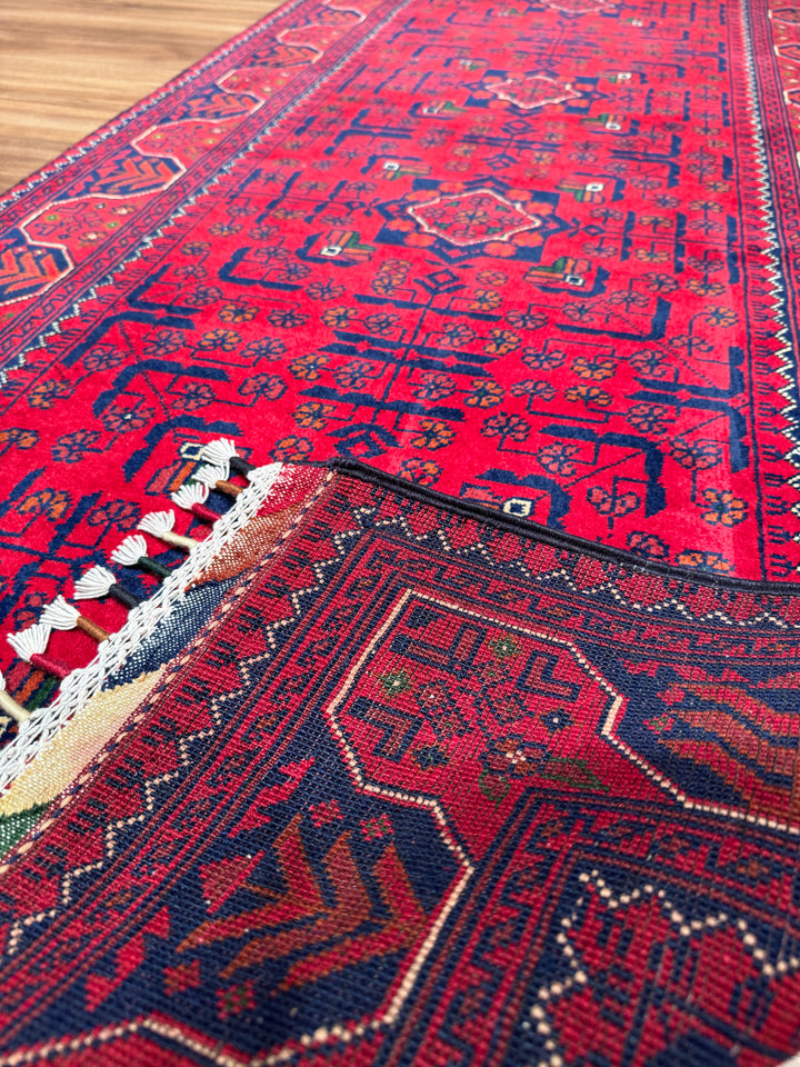 Afghan Hamyap Runner Rug, Original Handwoven, Naturally Dyed Wool, 0.81x198 cm (1.60 square meters) - 3x6 ft 