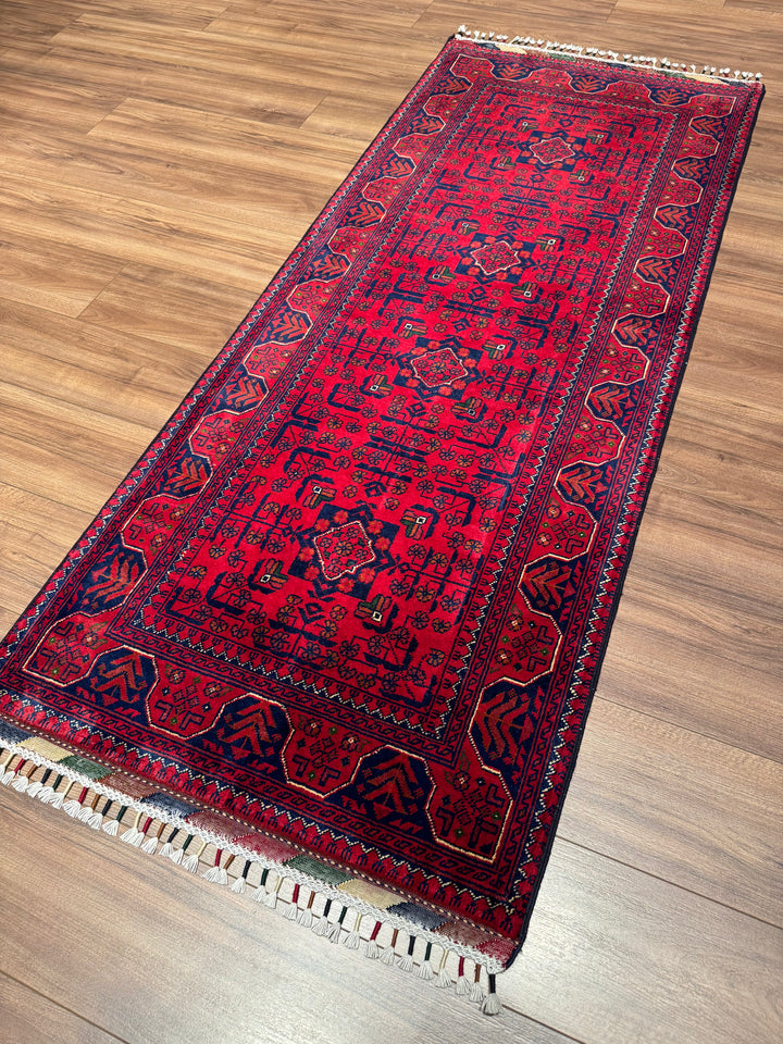 Afghan Hamyap Runner Rug, Original Handwoven, Naturally Dyed Wool, 0.81x198 cm (1.60 square meters) - 3x6 ft 