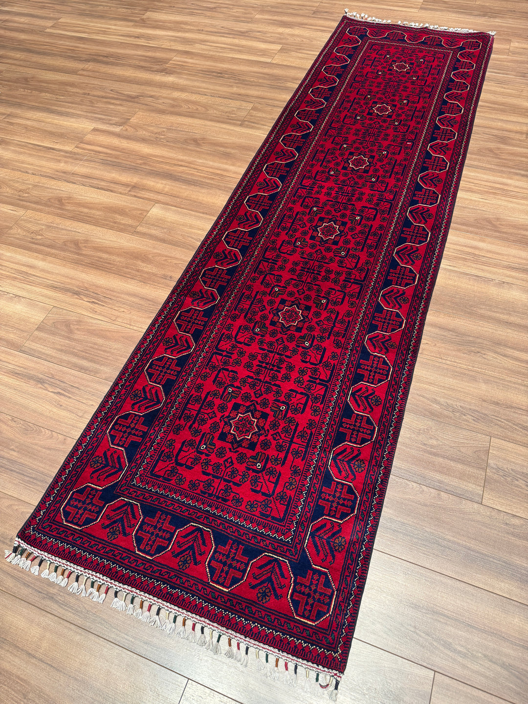 Afgan Halısı Hamyap Yolluk Orijinal El Dokuması Kök Boya Yün 0.80x296 2.37 Metrekare - 3x10 ft