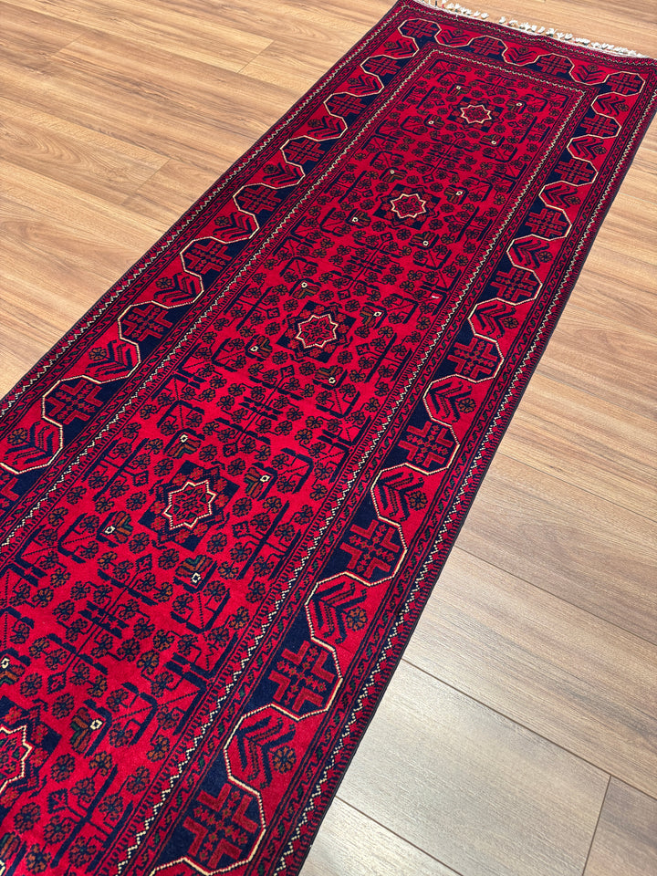 Afgan Halısı Hamyap Yolluk Orijinal El Dokuması Kök Boya Yün 0.80x296 2.37 Metrekare - 3x10 ft