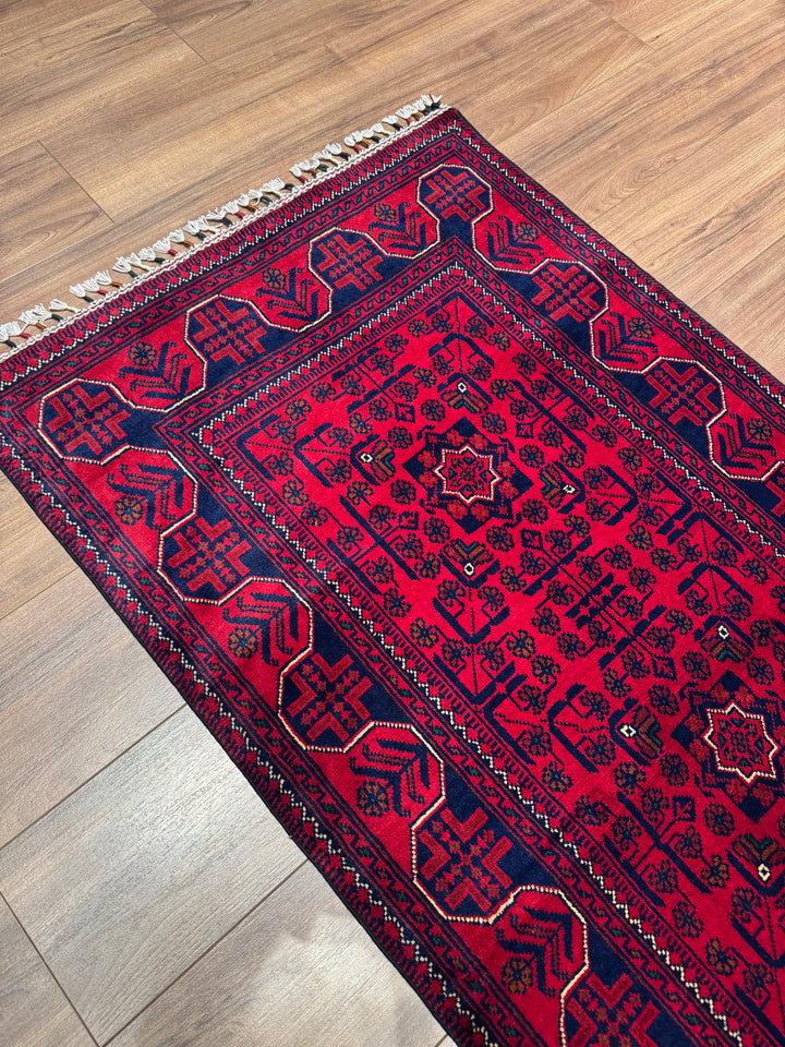 Afgan Halısı Hamyap Yolluk Orijinal El Dokuması Kök Boya Yün 0.80x296 2.37 Metrekare - 3x10 ft