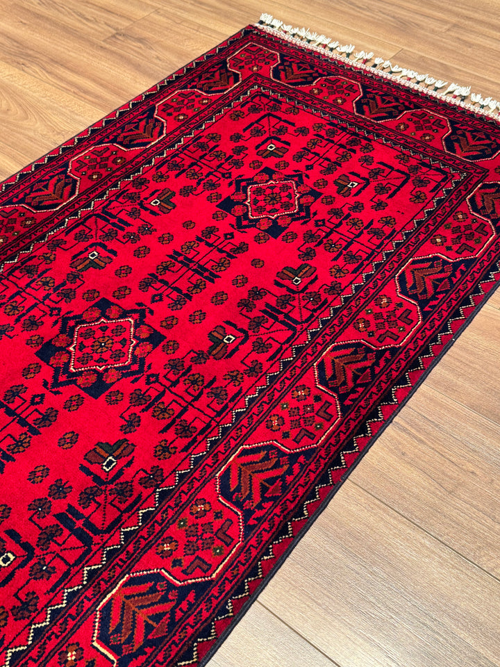 Afghan Hamyap Runner Rug, Original Handwoven, Naturally Dyed Wool, 0.81x2.93 cm (2.37 square meters) - 3x10 ft 