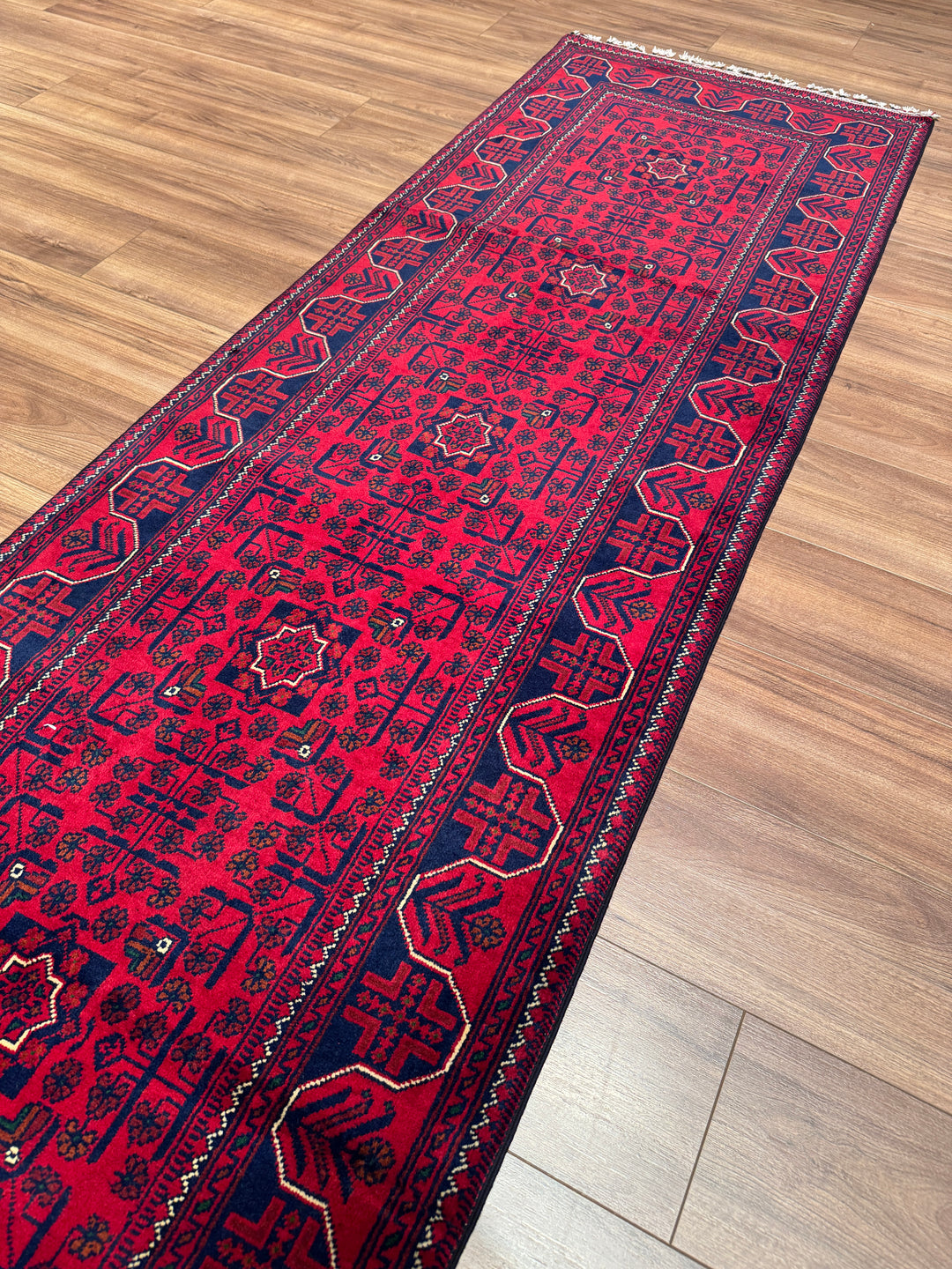 Afgan Halısı Hamyap Yolluk Orijinal El Dokuması Kök Boya Yün 0.80x296 2.37 Metrekare - 3x10 ft