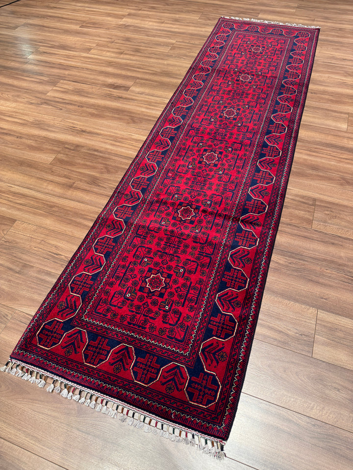 Afgan Halısı Hamyap Yolluk Orijinal El Dokuması Kök Boya Yün 0.80x296 2.37 Metrekare - 3x10 ft