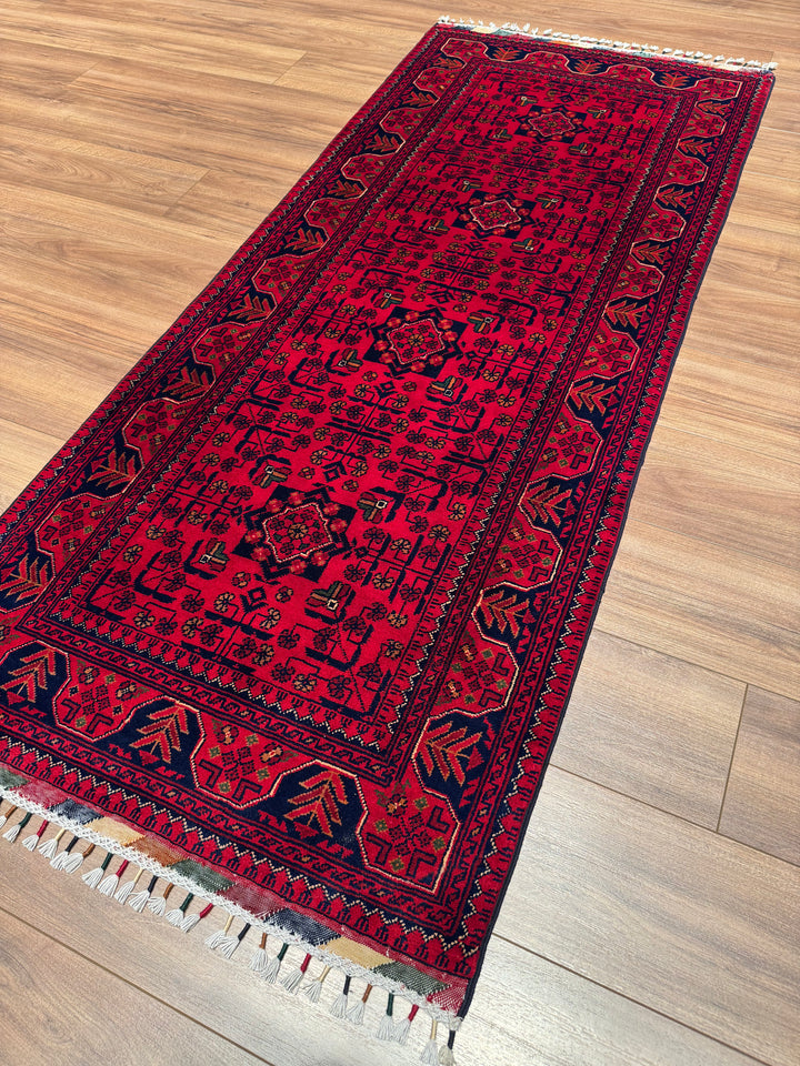 Afghan Hamyap Runner Rug, Original Handwoven, Natural Dyed Wool, 0.83x202 cm (1.68 square meters) - 3x6 ft