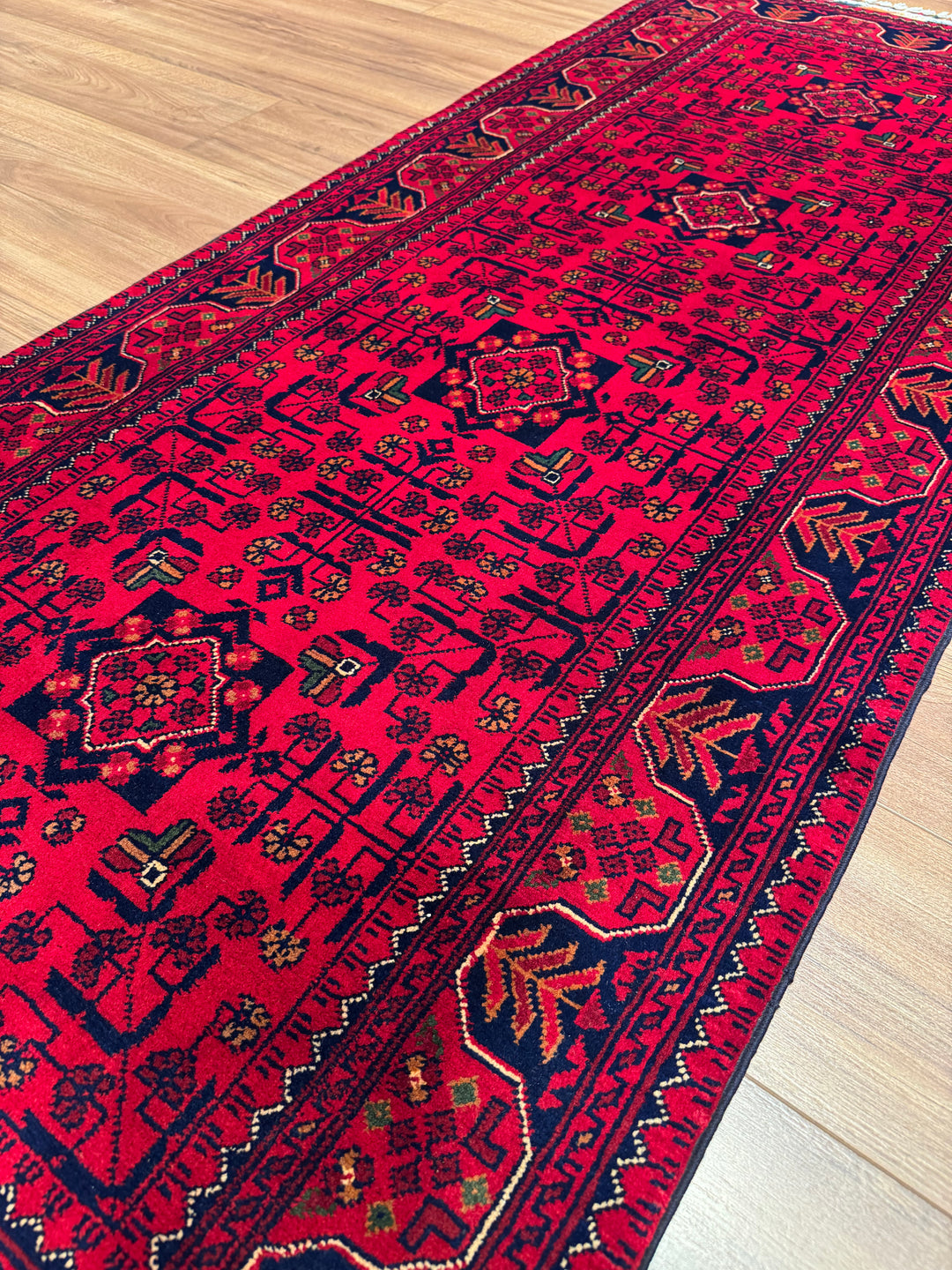 Afghan Hamyap Runner Rug, Original Handwoven, Natural Dyed Wool, 0.83x202 cm (1.68 square meters) - 3x6 ft