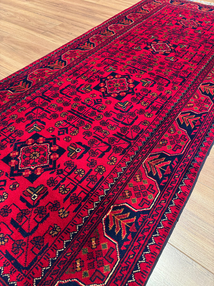 Afghan Hamyap Runner Rug, Original Handwoven, Natural Dyed Wool, 0.83x202 cm (1.68 square meters) - 3x6 ft