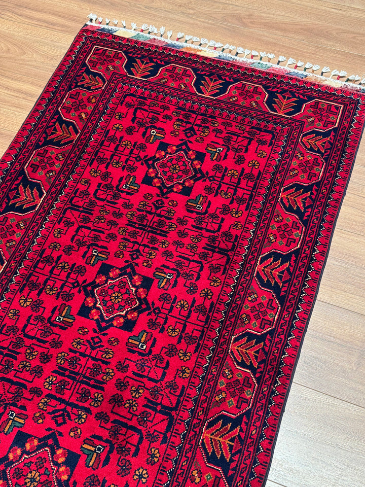 Afghan Hamyap Runner Rug, Original Handwoven, Natural Dyed Wool, 0.83x202 cm (1.68 square meters) - 3x6 ft