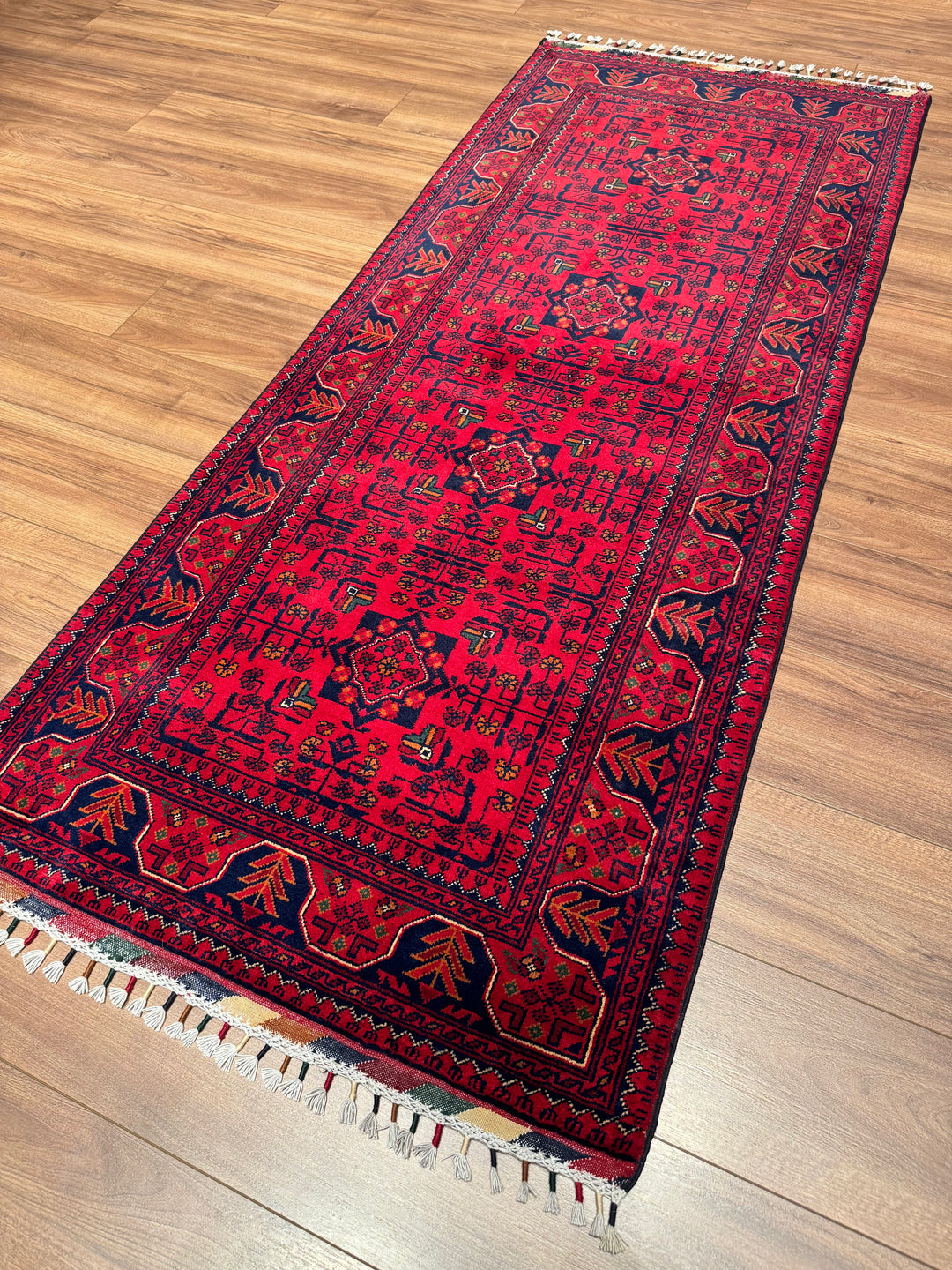 Afghan Hamyap Runner Rug, Original Handwoven, Natural Dyed Wool, 0.83x202 cm (1.68 square meters) - 3x6 ft