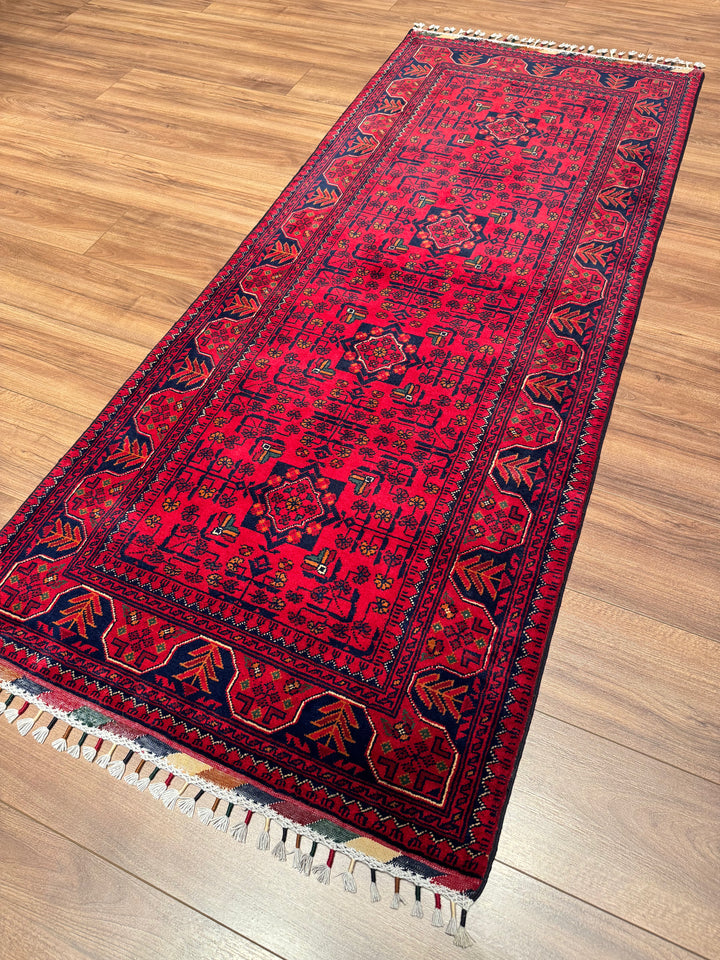 Afghan Hamyap Runner Rug, Original Handwoven, Natural Dyed Wool, 0.83x202 cm (1.68 square meters) - 3x6 ft