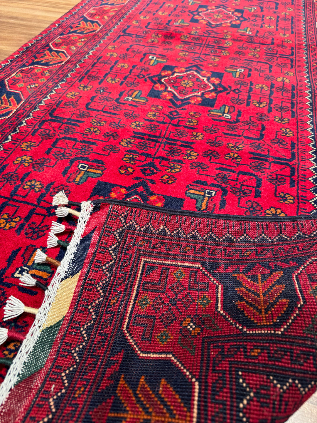 Afghan Hamyap Runner Rug, Original Handwoven, Natural Dyed Wool, 0.83x202 cm (1.68 square meters) - 3x6 ft