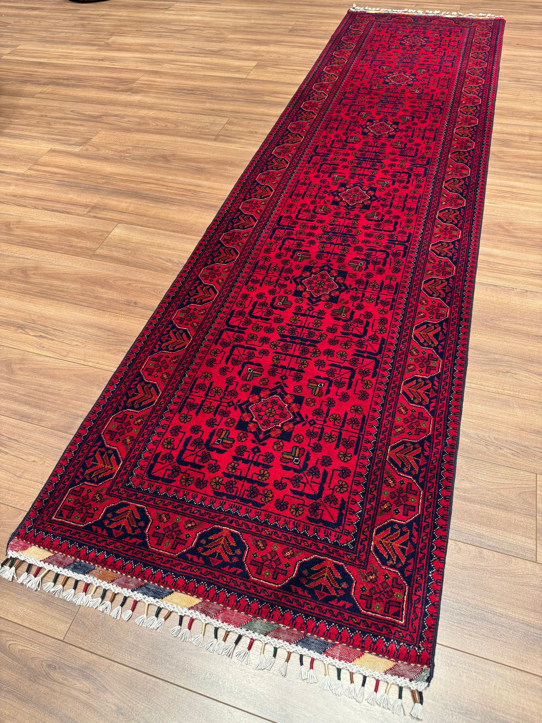Afghan Hamyap Runner Rug, Original Handwoven, Naturally Dyed Wool, 0.83x310 cm (2.57 square meters) - 3x10 ft 