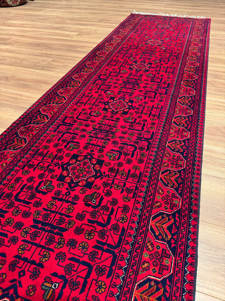 Afghan Hamyap Runner Rug, Original Handwoven, Naturally Dyed Wool, 0.83x310 cm (2.57 square meters) - 3x10 ft 