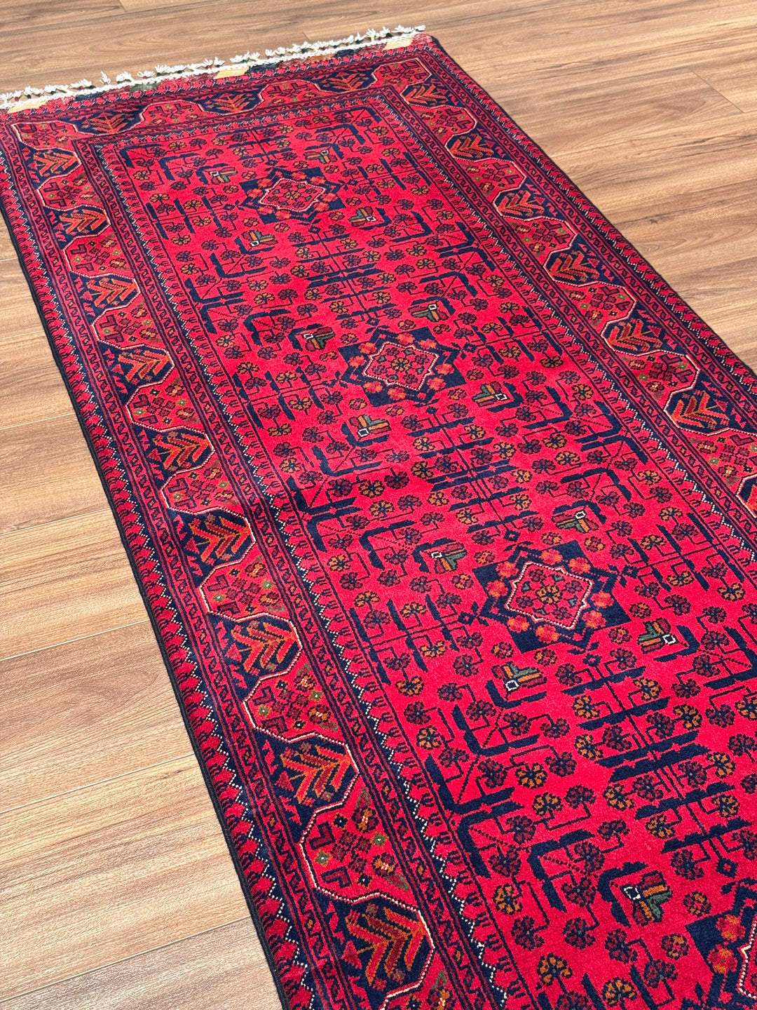 Afghan Hamyap Runner Rug, Original Handwoven, Naturally Dyed Wool, 0.83x310 cm (2.57 square meters) - 3x10 ft 
