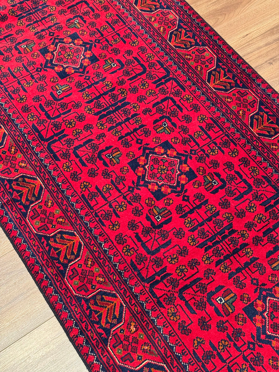 Afghan Hamyap Runner Rug, Original Handwoven, Naturally Dyed Wool, 0.83x310 cm (2.57 square meters) - 3x10 ft 