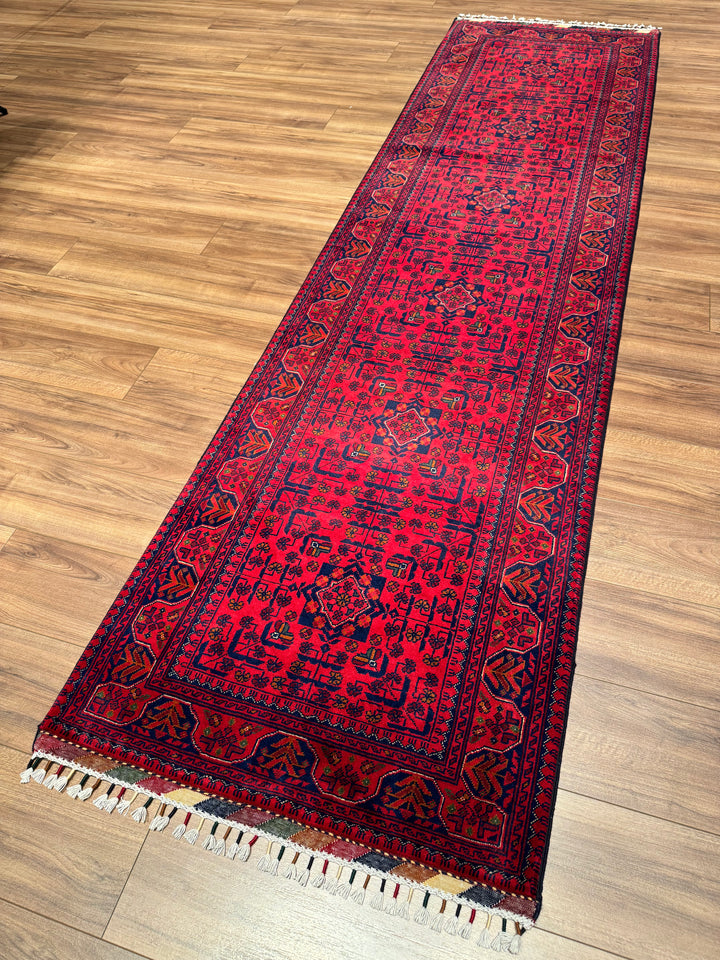 Afghan Hamyap Runner Rug, Original Handwoven, Naturally Dyed Wool, 0.83x310 cm (2.57 square meters) - 3x10 ft 
