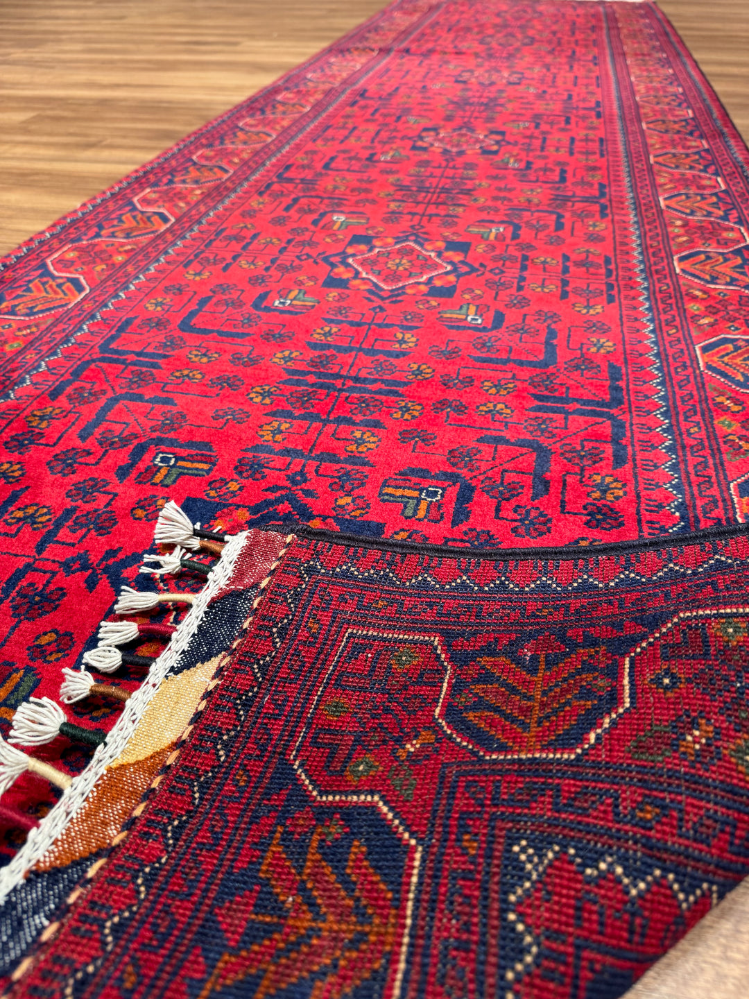 Afghan Hamyap Runner Rug, Original Handwoven, Naturally Dyed Wool, 0.83x310 cm (2.57 square meters) - 3x10 ft 