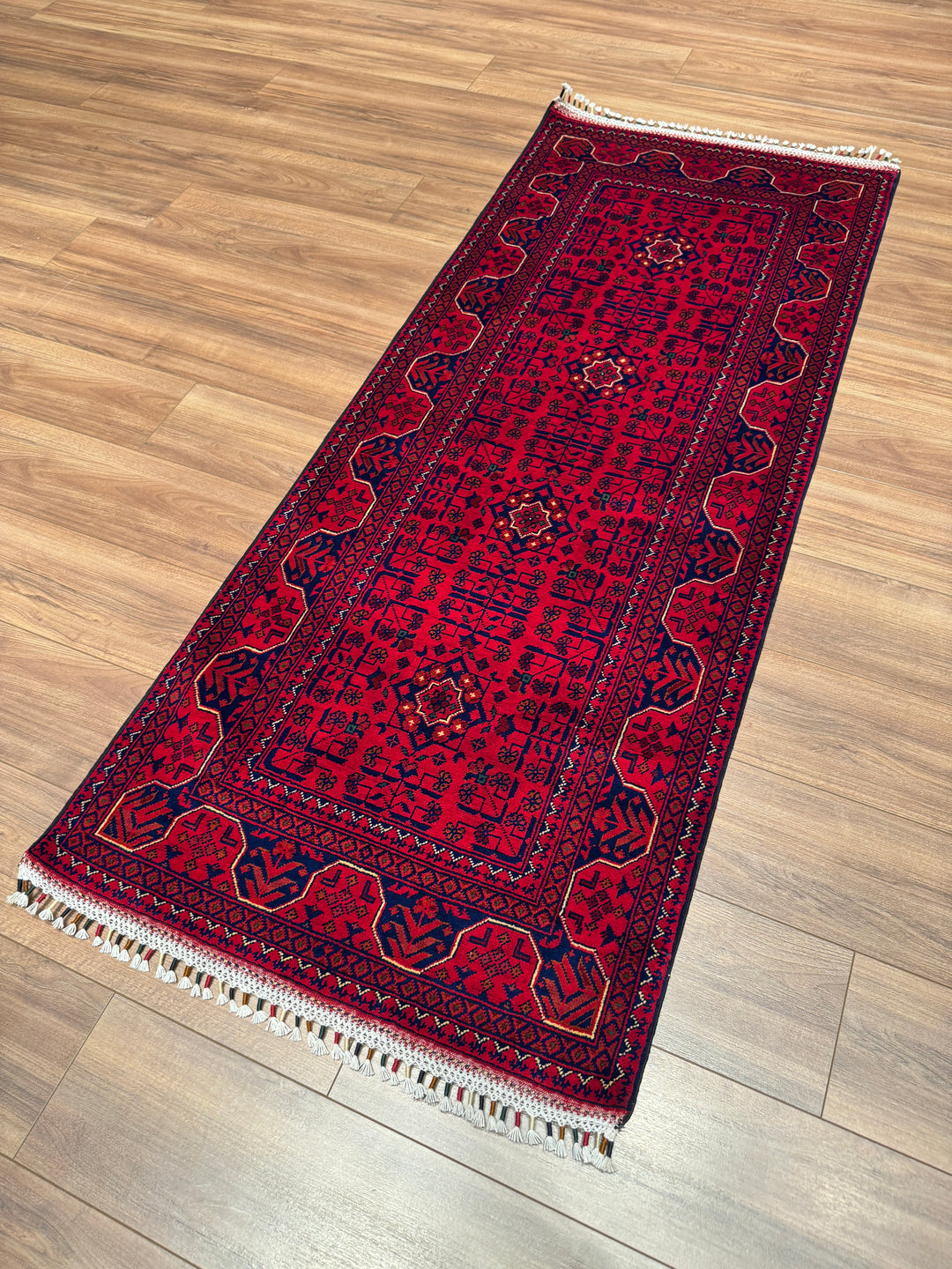 Afgan Halısı Hamyap Yolluk Orijinal El Dokuması Kök Boya Yün 0.79x197 1.56 Metrekare - 2x6 ft