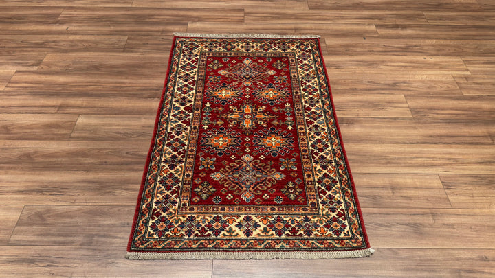 Şirvan Orjinal El Dokuması Kırmızı Kök Boya Yün Halı 102x156 1.59 Metrekare - 3x4 ft