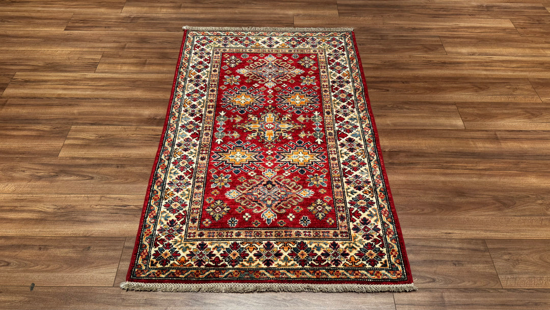 Şirvan Orjinal El Dokuması Kırmızı Kök Boya Yün Halı 102x156 1.59 Metrekare - 3x4 ft