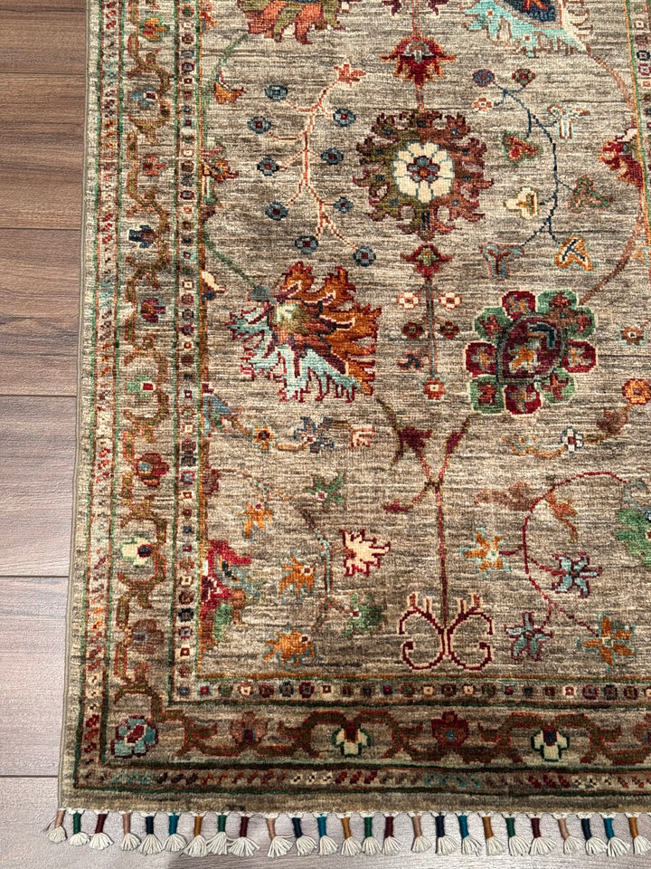 Sultani One Thousand and One Nights Runner Rug, Original Handwoven, Beige, Natural Dye Wool Carpet, 0.75x209 cm (1.57 square meters) - 3x7 ft 