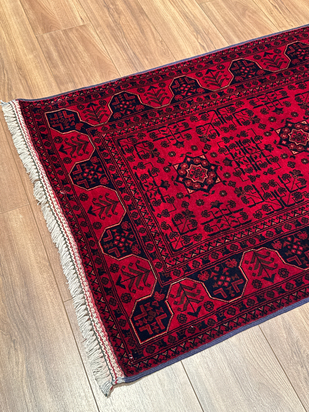 Afgan Halısı Yolluk Bilcik Orijinal El Dokuması Kök Boya Yün 0.82x393 3.22 Metrekare - 3x13 ft