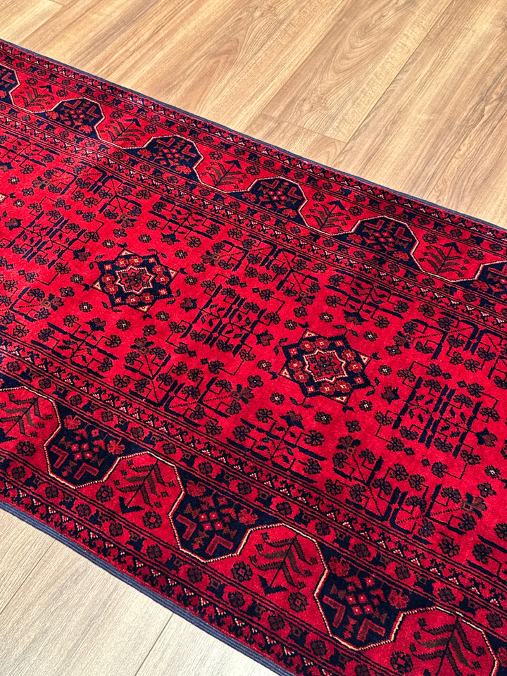 Afgan Halısı Yolluk Bilcik Orijinal El Dokuması Kök Boya Yün 0.82x393 3.22 Metrekare - 3x13 ft