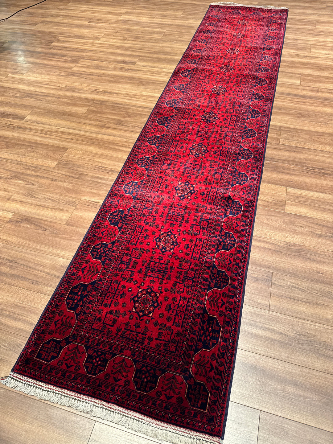 Afgan Halısı Yolluk Bilcik Orijinal El Dokuması Kök Boya Yün 0.82x393 3.22 Metrekare - 3x13 ft