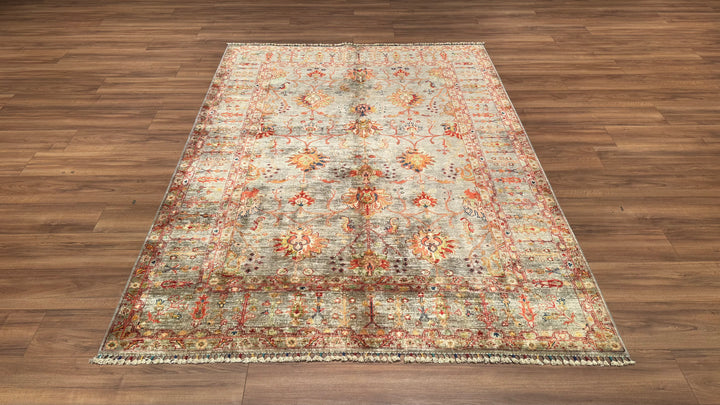 Sultani Binbirgece Orjinal El Dokuması Kahverengi Kök Boya Yün Halı 173x236 4.08 Metrekare - 5x8 ft