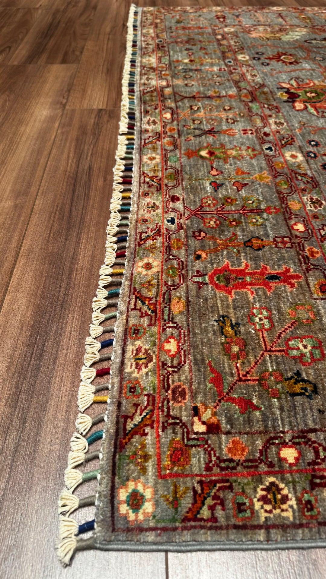 Sultani Binbirgece Original Hand Woven Brown Root Dye Wool Carpet 173x236 4.08 Square Meters - 5x8 ft 