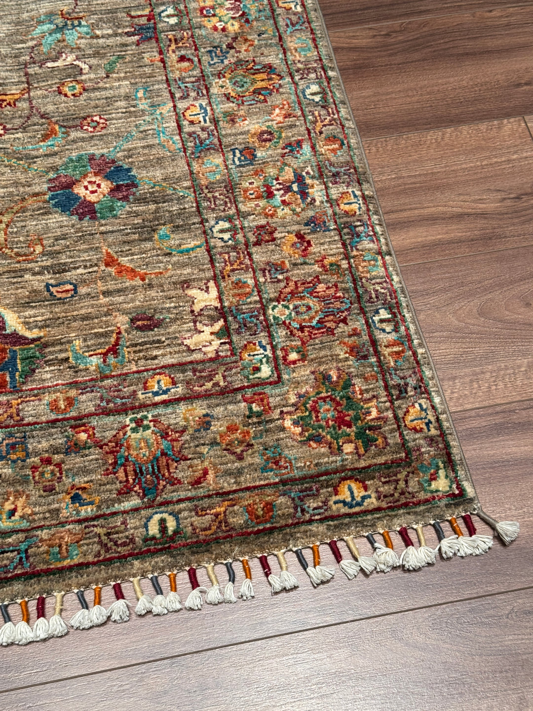 Sultani Binbirgece Orijinal El Dokuması Bej Kök Boya Yün Halı 105x157 1.65 Metrekare - 3x5 ft