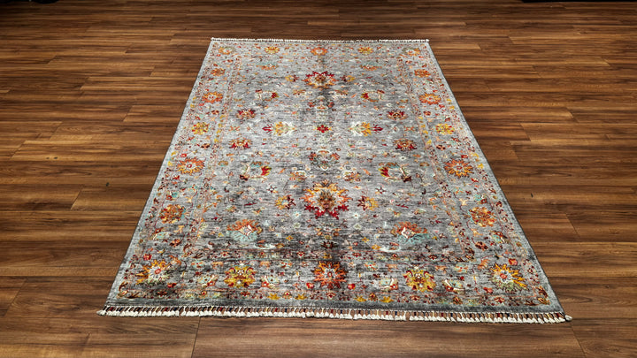 Sultani Binbirgece Original Hand Woven Gray Root Dye Wool Carpet 174x249 4.33 Square Meters - 5x8 ft 