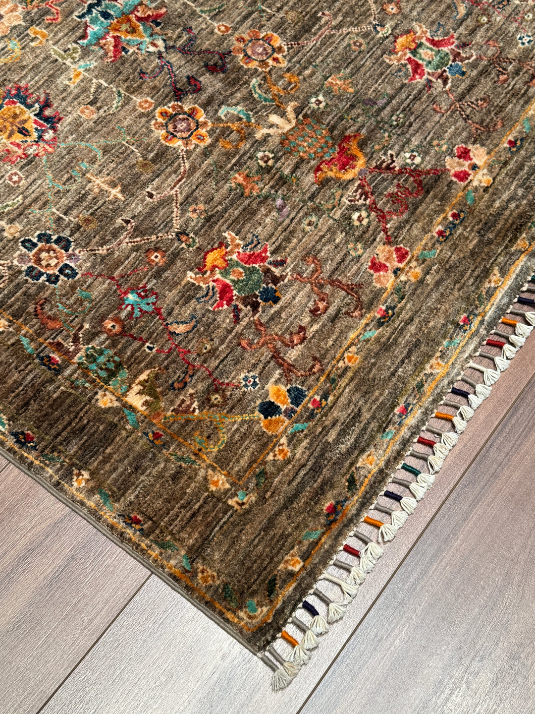 Sultani Binbirgece Orijinal El Dokuması Bej Kök Boya Yün Halı 106x152 1.61 Metrekare - 3x5 ft