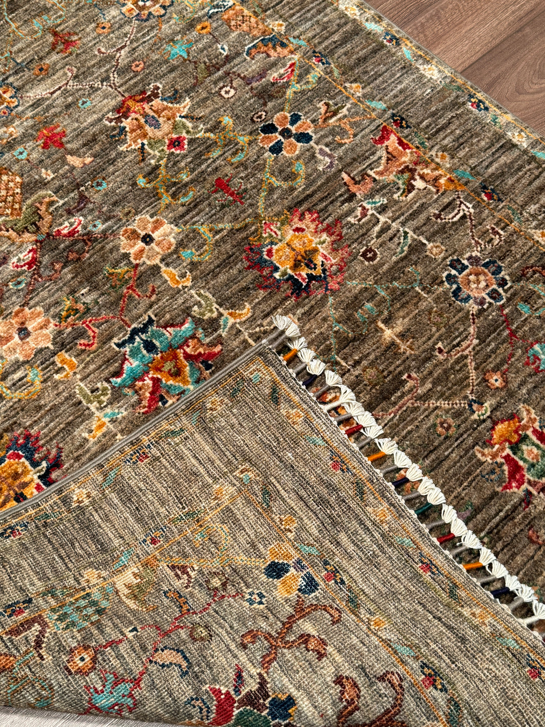 Sultani Binbirgece Orijinal El Dokuması Bej Kök Boya Yün Halı 106x152 1.61 Metrekare - 3x5 ft
